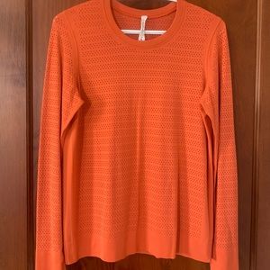 Lululemon breeze by long sleeve shirt, orange size 8